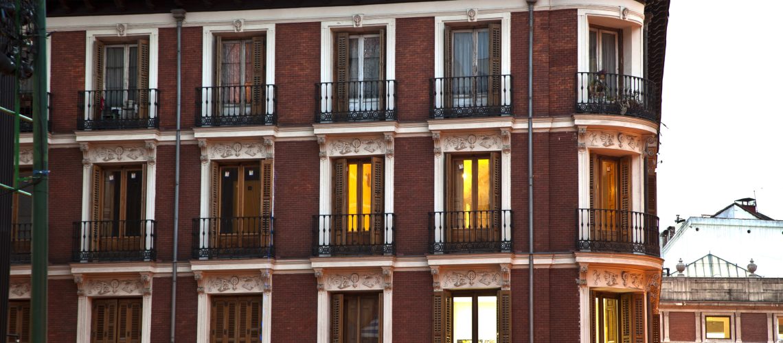 old houses downtown Madrid with lofts